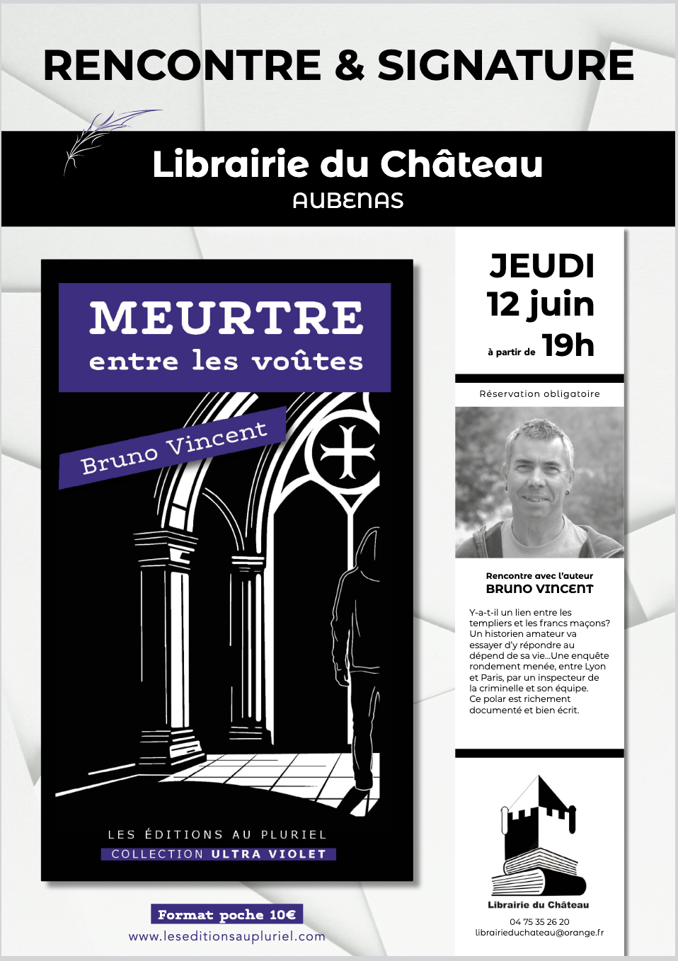 MEURTRE entre les voûtes de Bruno VINCENT aux éditions PLURIEL - 10€